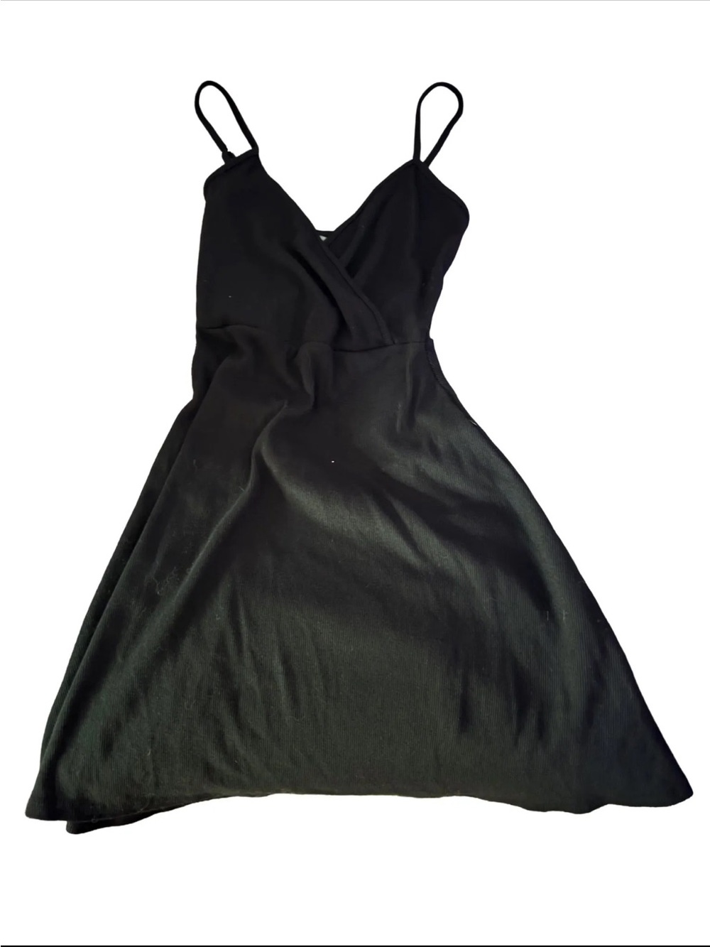 Black Flowy Surplice Cami Skater Dress XS/S